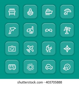Vacation web icons set