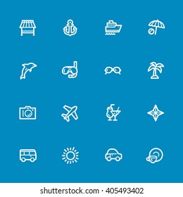 Vacation web icons set