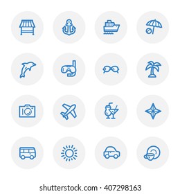 Conjunto de iconos web de vacaciones