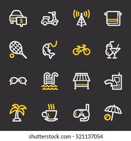 Vacation web icons set