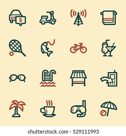 Conjunto de iconos web de vacaciones
