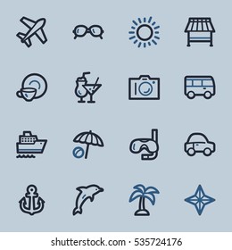 Vacation web icons set
