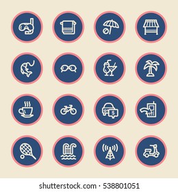 Vacation web icons set