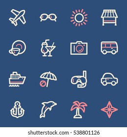 Conjunto de iconos web de vacaciones