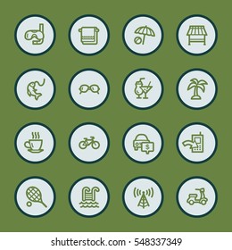 Vacation web icons set