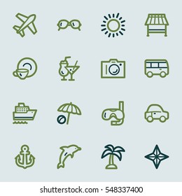 Vacation web icons set