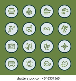 Vacation web icons set