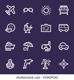 Vacation web icons set