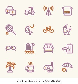 Conjunto de iconos web de vacaciones