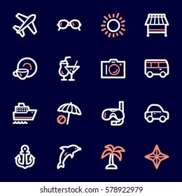 Vacation web icons set