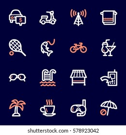Conjunto de iconos web de vacaciones