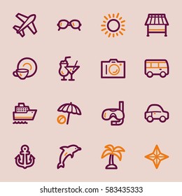 Conjunto de iconos web de vacaciones