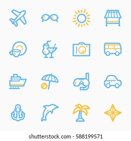 Vacation web icons set