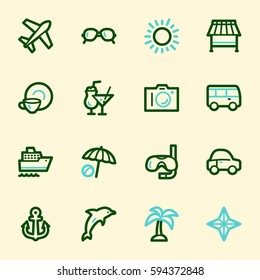 Vacation web icons set