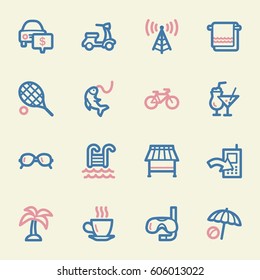 Conjunto de iconos web de vacaciones
