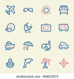Vacation web icons set