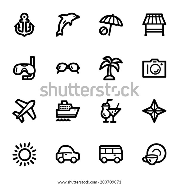 Vacation web icons\
set