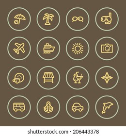 Juego de iconos web de vacaciones, serie de café