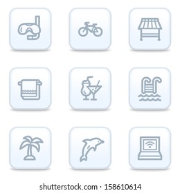 Web-Icons für Ferien, quadratische Schaltflächen