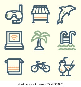 Vacation web icons, square buttons