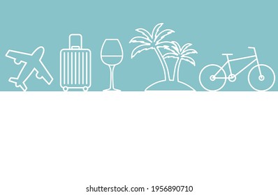 vacation, weekend, relaxing time concept banner- vector illustration