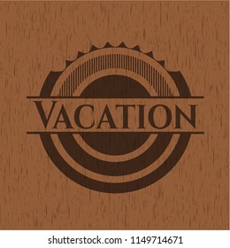 Vacation wood icon or emblem