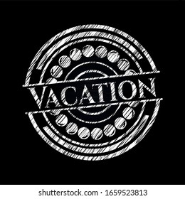 Vacation written on a blackboard. Vector Illustration. Detailed.