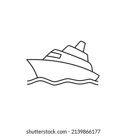 vacation yacht icon line style icon, style isolated on white background