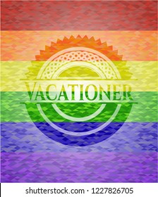 Vacationer lgbt colors emblem 