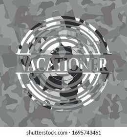 Vacationer on grey camo pattern