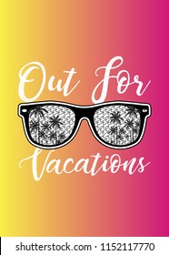 vacations beach glasses palm tree island holidays colorful poster