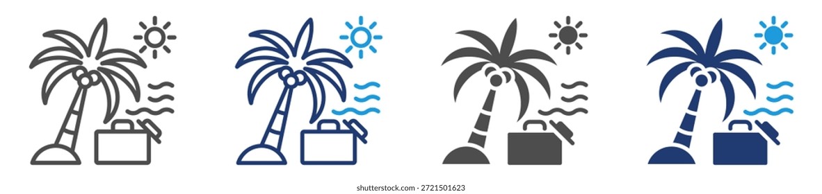 Conjunto de iconos de vacaciones con varios estilos