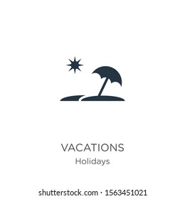 Vacations icon vector. Trendy flat vacations icon from holidays collection isolated on white background. Vector illustration can be used for web and mobile graphic design, logo, eps10