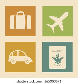 vacations icons over pink background vector illustration 