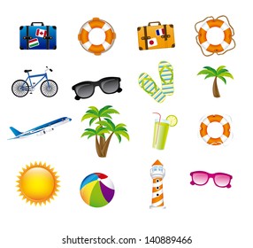 vacations icons over white background vector illustration