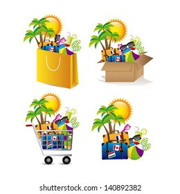 vacations icons over white background vector illustration