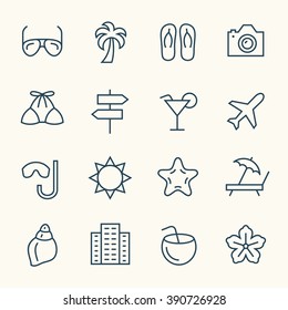 Vacations line icons