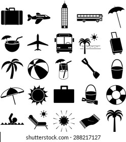 vacations symbols set