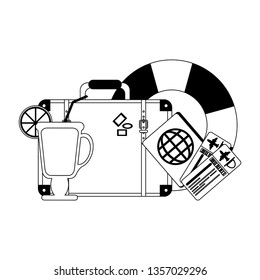 Vacations and travel concept in black and white