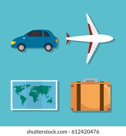 vacations travel holidays icons
