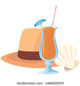 vacations tropical summer flat design