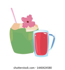 vacations tropical summer flat design