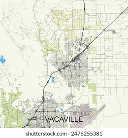 Vacaville, California, USA map poster art