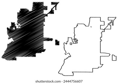 Vacaville City, California (United States cities, United States of America, us, usa city) map vector illustration, scribble sketch City of Vacaville map