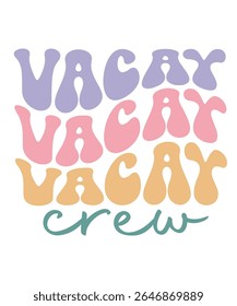 Vacay crew Retro Summer Bundle Groovy, Beach wavy, Trendy groovy, Funny Beach Quotes hippie, Summer Cut Files, Groovy aesthetic 70s, wavy files for CRICUT
