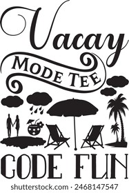 Vacay Mode Tee Code Fun - summer T shirt