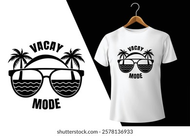 Vacay Mode T-Shirt Design vector