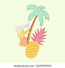 Vacay vibes t-shirt graphic design vector illustration 
