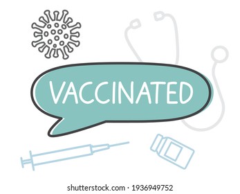 vacunado contra el concepto covid- ilustración vectorial