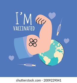 i am vaccinated campaign with strong hand